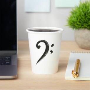 Minimalistischer Bassschlüssel – Musiksymbol mit T Pappbecher