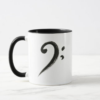 Minimalistischer Bassschlüssel – Tintenpinsel-Musi Tasse