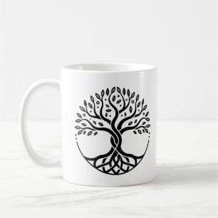 Minimalistischer Baum des Lebens Kaffeetasse