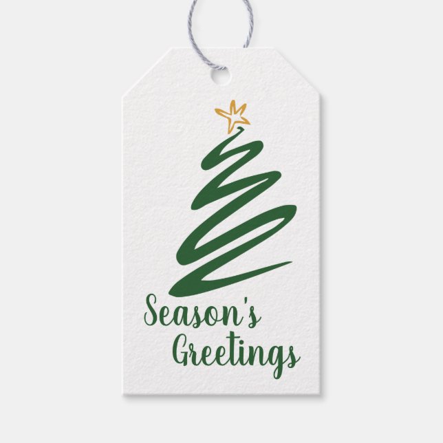 Minimalistischer Baum Geschenkanhänger (Vorderseite)