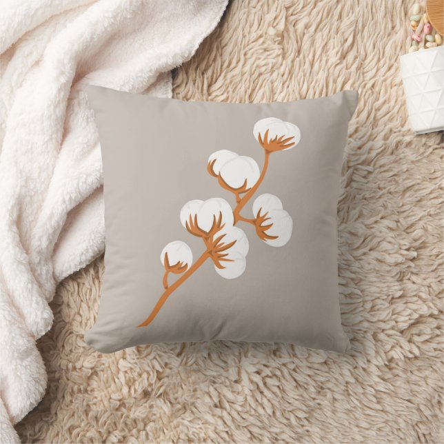 Minimalistischer Baumwollzweig Botanischer Kissen (Decke)