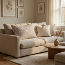 Minimalistischer Baumwollzweig Botanischer Kissen