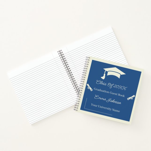 Minimalistischer Beige- und Blauer Abschluss indiv Notizbuch (Innenseite)