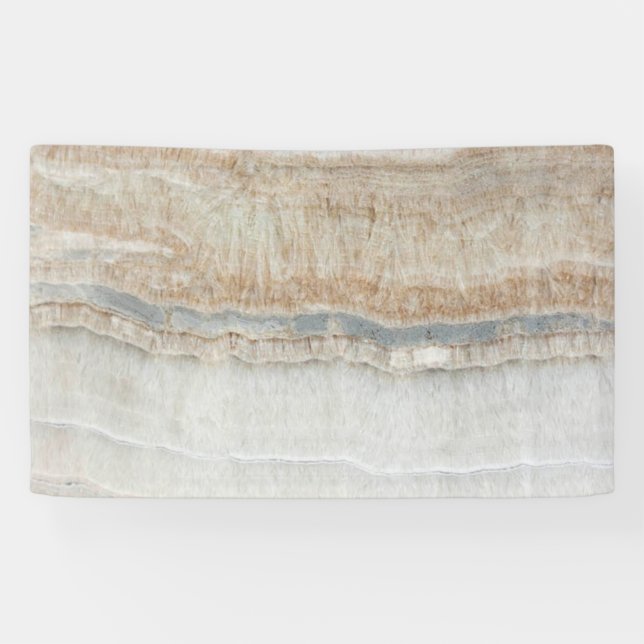 Minimalistischer, beige-weißer Marmor mit modernem Banner (Horizontal)