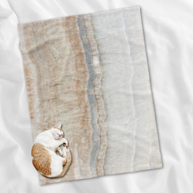 Minimalistischer, beige-weißer Marmor mit modernem Fleecedecke (minimalist modern chic beige tan white grey marble fleece blanket)