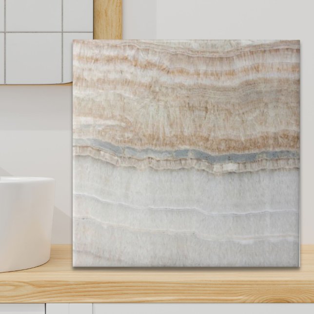 Minimalistischer, beige-weißer Marmor mit modernem Fliese (minimalist modern chic beige tan white grey marble ceramic tile)