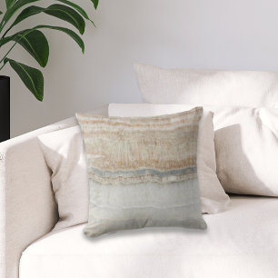 Minimalistischer, beige-weißer Marmor mit modernem Kissen