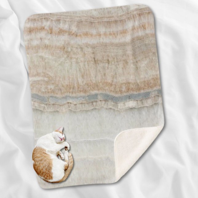 Minimalistischer, beige-weißer Marmor mit modernem Sherpadecke (minimalist modern chic beige tan white grey marble sherpa blanket)