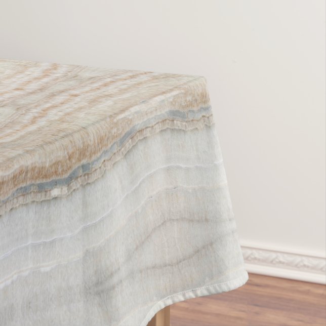 Minimalistischer, beige-weißer Marmor mit modernem Tischdecke (Beispiel)