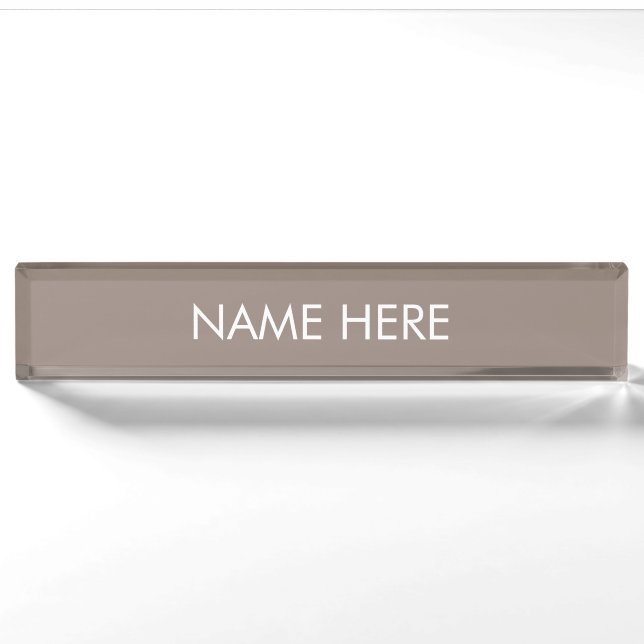 Minimalistischer beigefarbener individuelle Name e Namensplakette (Vorderseite)