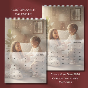 Minimalistischer benutzerdefinierter Familienfoto- Kalender