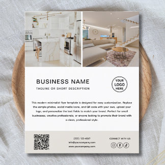 Minimalistischer benutzerdefinierter Logo-Foto-Ges Flyer