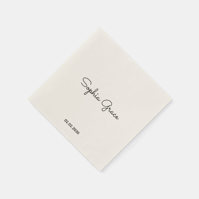 Minimalistischer benutzerdefinierter Name Personal Serviette (Ecke)