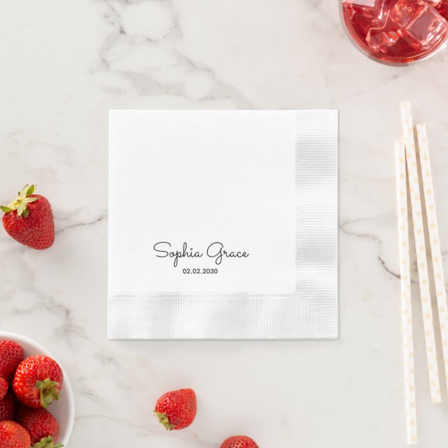 Minimalistischer benutzerdefinierter Name Personal Serviette (Beispiel)