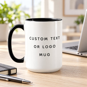 Minimalistischer benutzerdefinierter Text oder Log Tasse