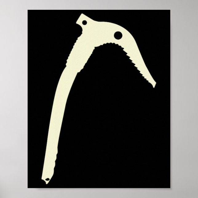Minimalistischer Berg- und Eisklettern mit Eispick Poster (Vorne)