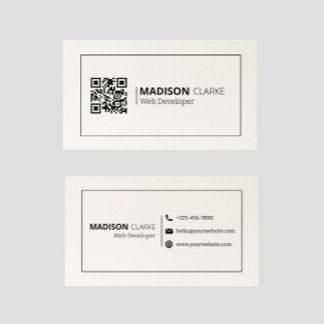 Minimalistischer Beruflicher Freiberufler QR Code Visitenkarte