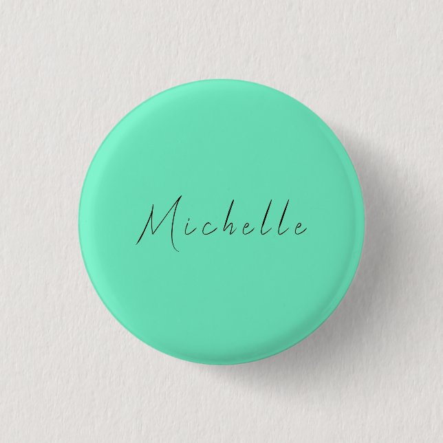 Minimalistischer Beruflicher Name Handschriftlich Button (Vorderseite)