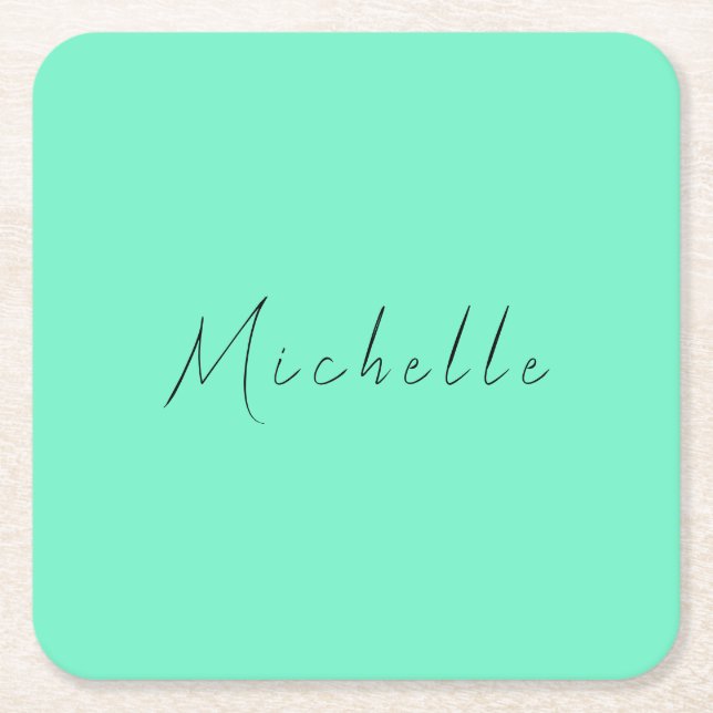 Minimalistischer Beruflicher Name Handschriftlich Rechteckiger Pappuntersetzer (Vorderseite)