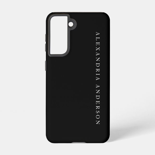 Minimalistischer Beruflicher Name Schwarz Samsung Galaxy Hülle (Rückseite)
