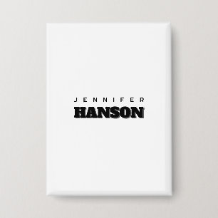 Minimalistischer Beruflicher Name Schwarz/Weiß Button