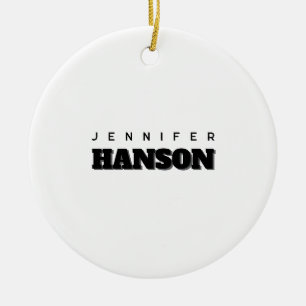 Minimalistischer Beruflicher Name Schwarz/Weiß Keramik Ornament