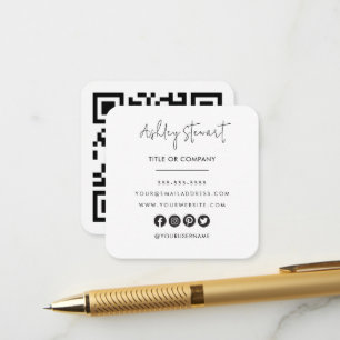 Minimalistischer Beruflicher Qr-Code Begleitkarte