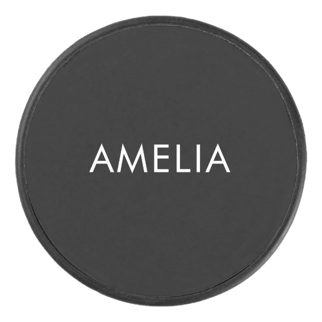 Minimalistischer Beruflicher Schlichter Name Eishockey Puck (Vorderseite)