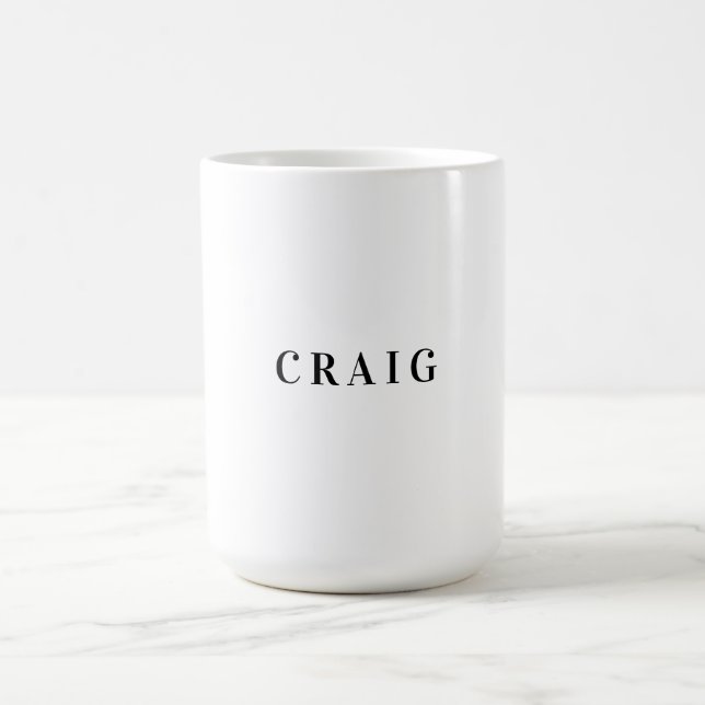 Minimalistischer Beruflicher Schlichter Name Kaffeetasse (Mittel)