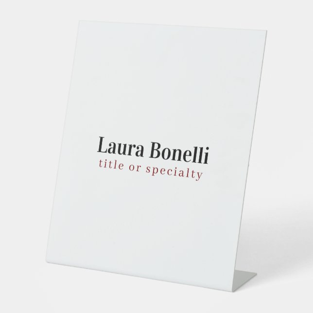 Minimalistischer Beruflicher Schlichter Name Sockelschild (Vorderseite)