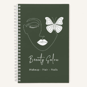 Minimalistischer Beruflicher Schönheitssalon Grün Notizbuch