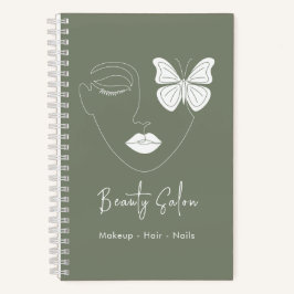 Minimalistischer Beruflicher Schönheitssalon Grün Notizbuch