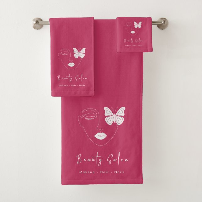 Minimalistischer Beruflicher Schönheitssalon Hot P Badhandtuch Set (Insitu)