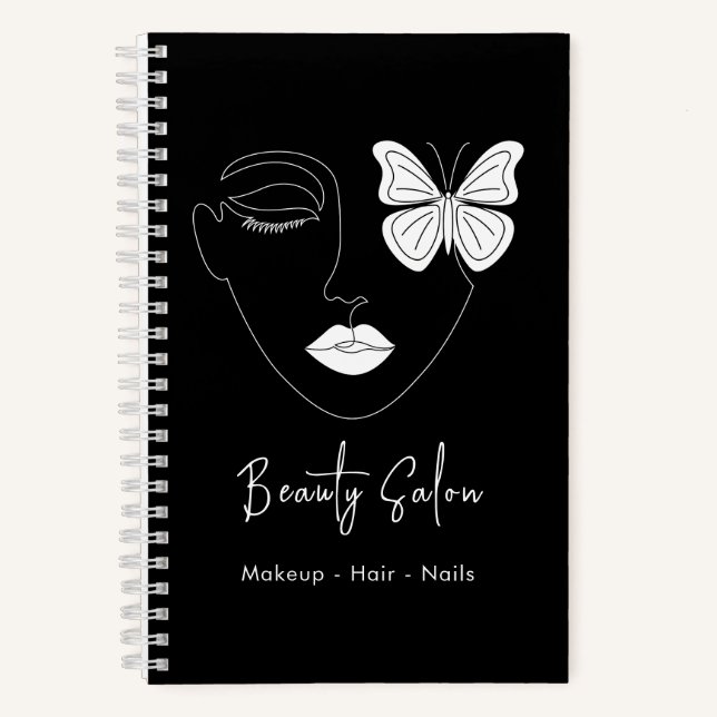 Minimalistischer Beruflicher Schönheitssalon Schwa Notizbuch (Vorderseite)