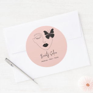 Minimalistischer Beruflicher Schönheitssalon Trend Runder Aufkleber