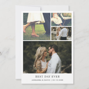Minimalistischer Best Day pro Paar Foto Hochzeit Dankeskarte
