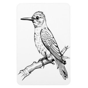 Minimalistischer Bird Illustration Line Art Magnet