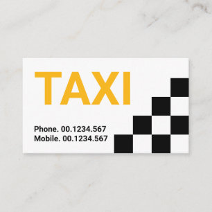 Minimalistischer Black Karo Box Gelber Taxifahrer Visitenkarte