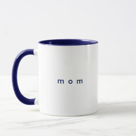 Minimalistischer blau-benutzerdefinierter Text MIM Tasse