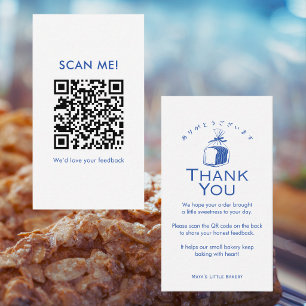 Minimalistischer blauer Brotlaib- QR-Code für Bewe Visitenkarte