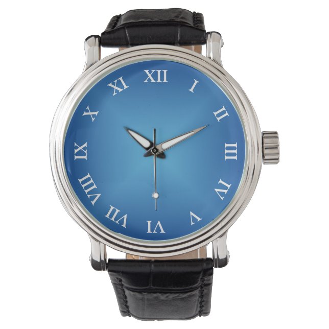 Minimalistischer Blauer Farbverlauf kundenspezifis Armbanduhr (Vorderseite)
