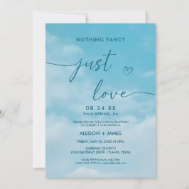Minimalistischer blauer Himmel, einfach Liebe, Cas Einladung
