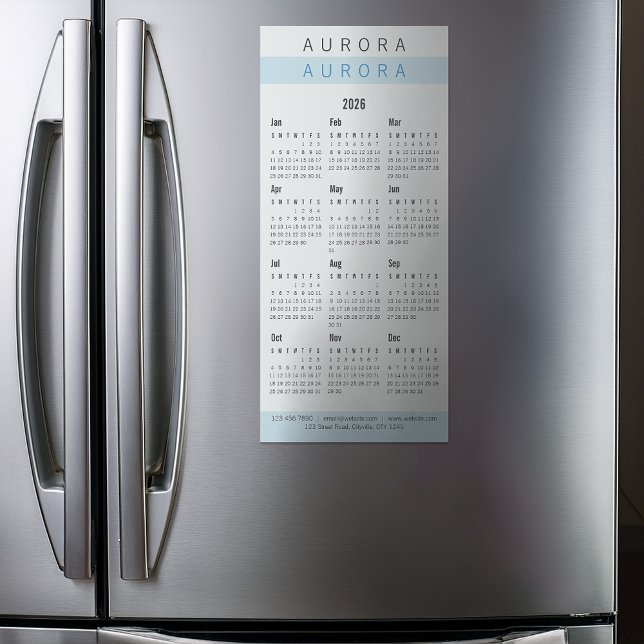 Minimalistischer blauer Magnetkalender mit zwei To Magnetkarte (Von Creator hochgeladen)