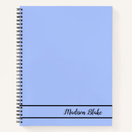 Minimalistischer blauer Pastel Schlichter benutzer Notizbuch