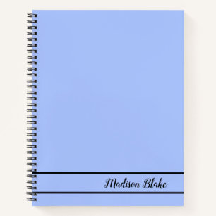 Minimalistischer blauer Pastel Schlichter benutzer Notizbuch