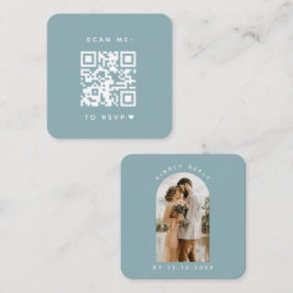 Minimalistischer blauer Pfeil Foto Qr Code UAWG Ch Begleitkarte