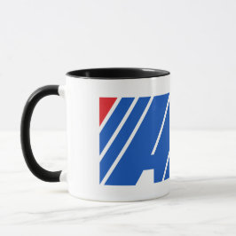Minimalistischer blauer und roter geometrischer St Tasse