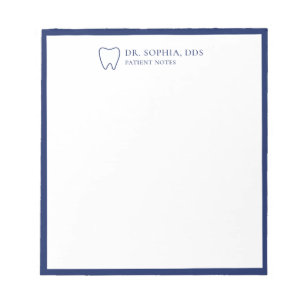 Minimalistischer blauer Zahn personalisierter Zahn Notizblock