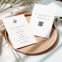 Minimalistischer Blue Watercolor Thistle Wedding Q