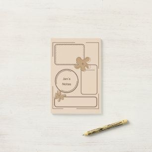 Minimalistischer Blumen-Notiz-Hintergrund Post-it Klebezettel